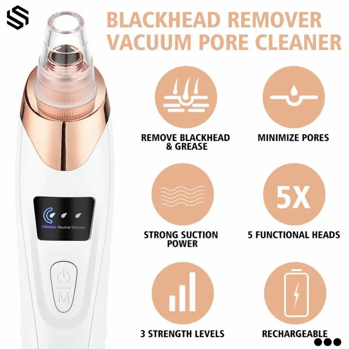 ✨💆 Derma Suction Pore Cleaner 🖤 Powerful Vacuum Blackhead Remover 🌸 | Removes Dirt & Oil for Smooth, Fresh Skin ✨ | Cell Operated 🔋