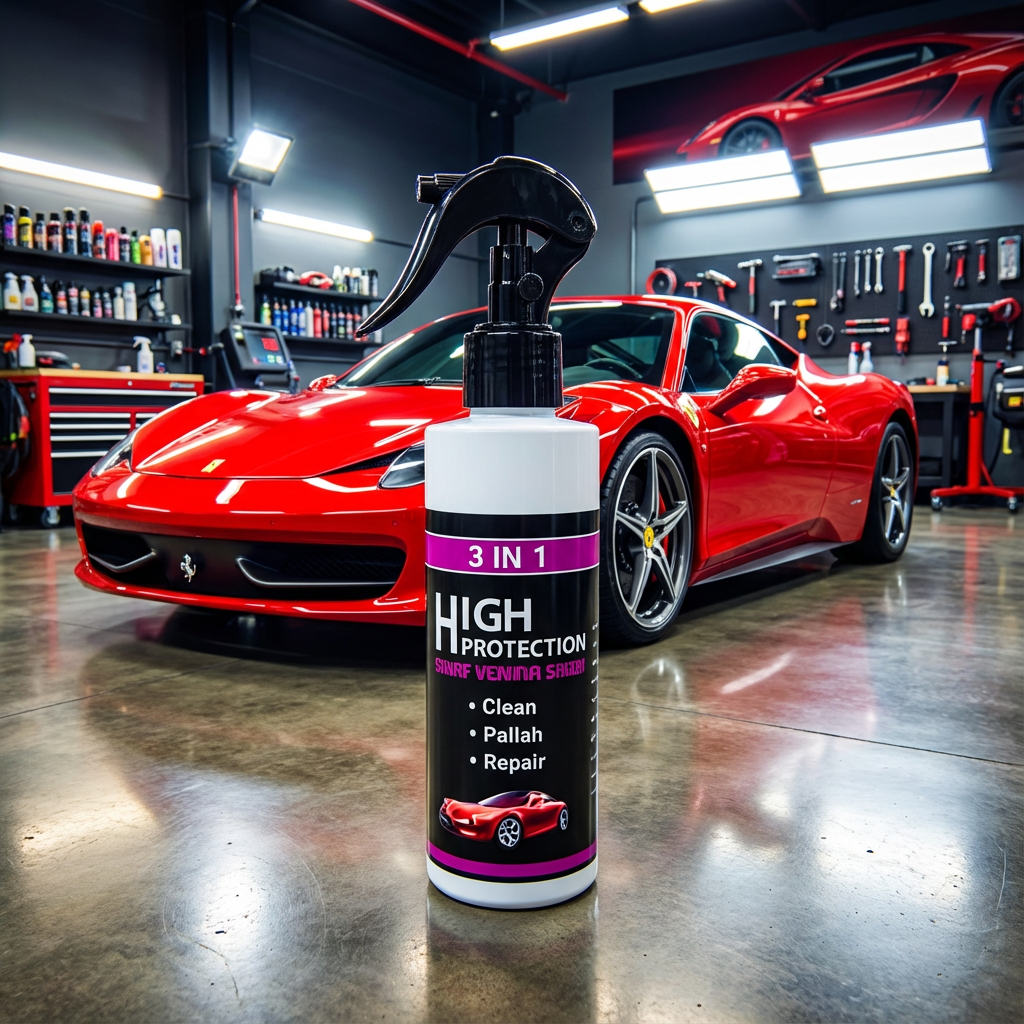 3 In 1 High Protection Quick Car Coating Spray, Ceramic Car Coating Spray Crystal Coating For Car - Quantity 100ml
