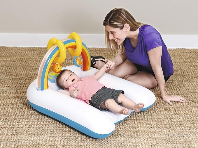 Bestway Inflatable Baby Play Mat and Lounger with Rainbow Activity Arch