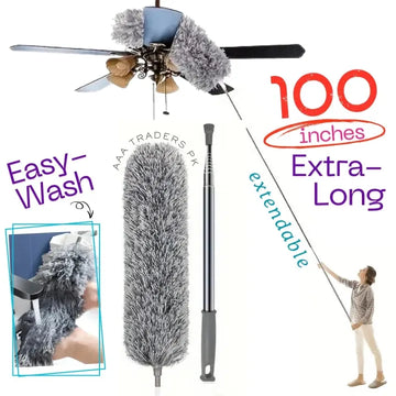 🧹✨ Microfiber Fan Duster 🌪️ Extendable Long Handle 🔄 | Easy Dust Cleaning for Fans, Walls & Corners 🏠💨