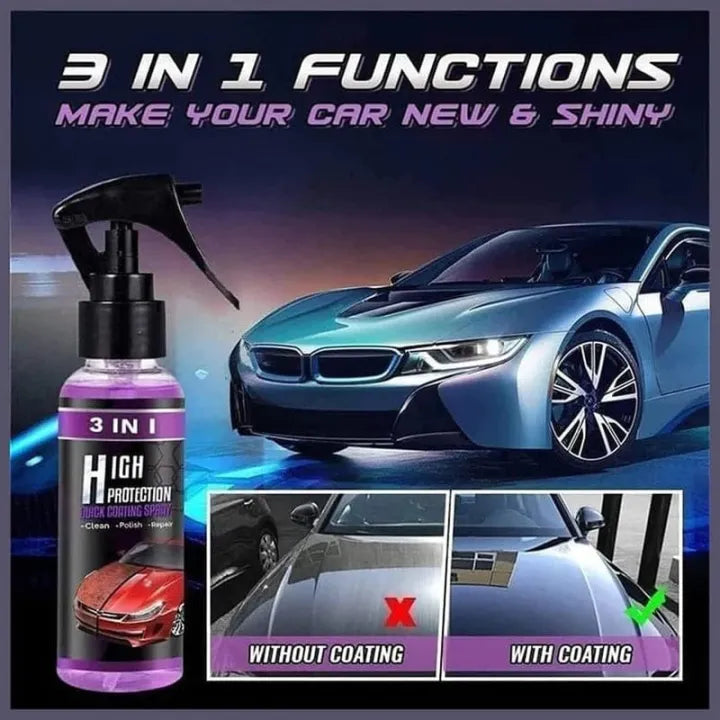 🚗✨ 3-in-1 High Protection Car Coating Spray 🛡️ Ceramic Crystal Coating Formula 💎 | Gives Long-Lasting Shine & Protection 🌟 | 100ml Bottle 🧴