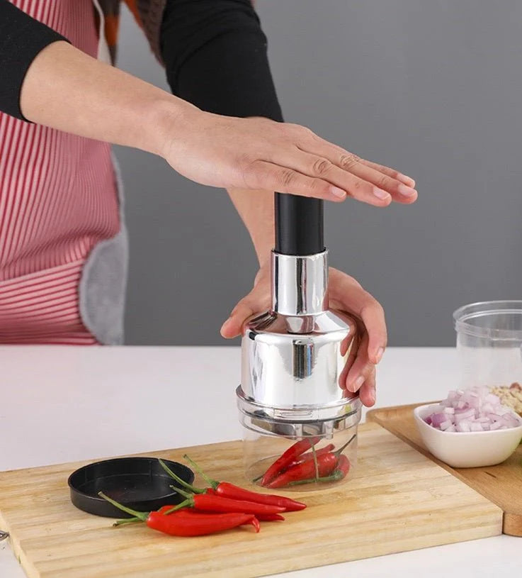 Multi-Function Garlic Cutter Manual Stainless Steel Vegetable Chopper