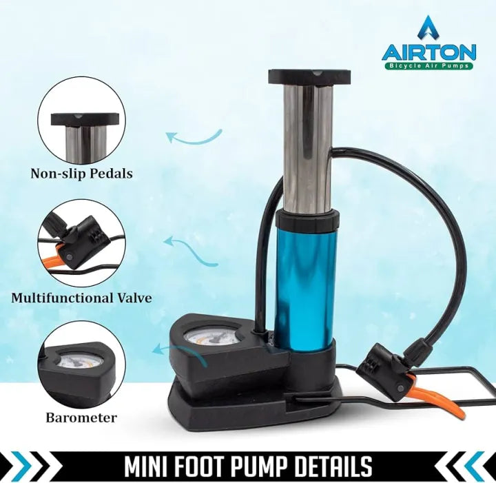 🚴‍♂️⚡ Foot & Hand Air Pump With Pressure Gauge 🔧 Fast Portable Inflator for Bike & Cycle 🚗🏍️ | Perfect for Kids Toys, Balls & Inflatables 🎈⚽ | Easy & Powerful Air Filling 💨