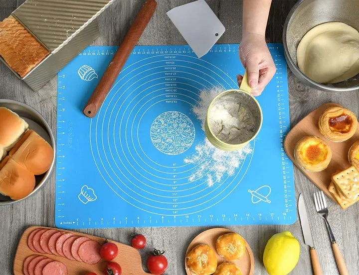 🍞✨ Silicone Roti Mat – Large 50×40cm 🧑‍🍳 Non-Stick Dough Kneading & Baking Mat 🍪🥟 | Easy Kitchen Helper 🏠 | Random Color 🎨