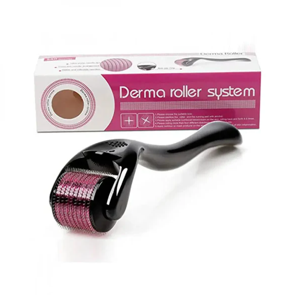 💆✨ Professional Derma Roller 0.5mm 🪒 540 Titanium Needles 🌟 | Beauty Care Tool for Smooth & Fresh Skin 💖