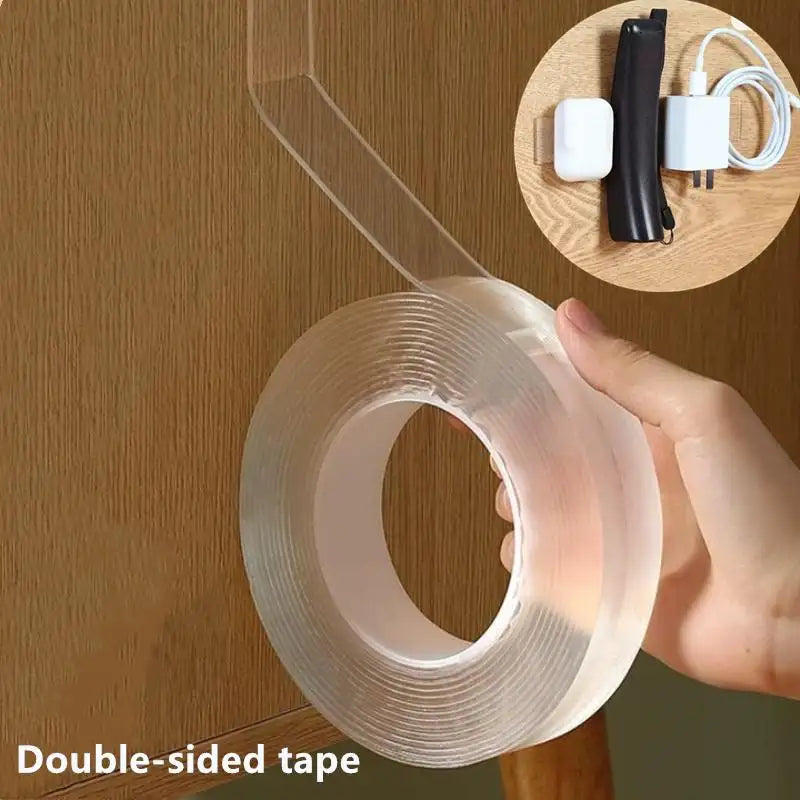 🧲✨ Nano Double-Sided Tape (3 Meters) – 💧 Washable, 🔄 Reusable & 💪 Strong Adhesive for Multi-Purpose Use 🏠🛠️ – Versatile Tape for Home 🏡, Office 🏢 & DIY Projects 🎯