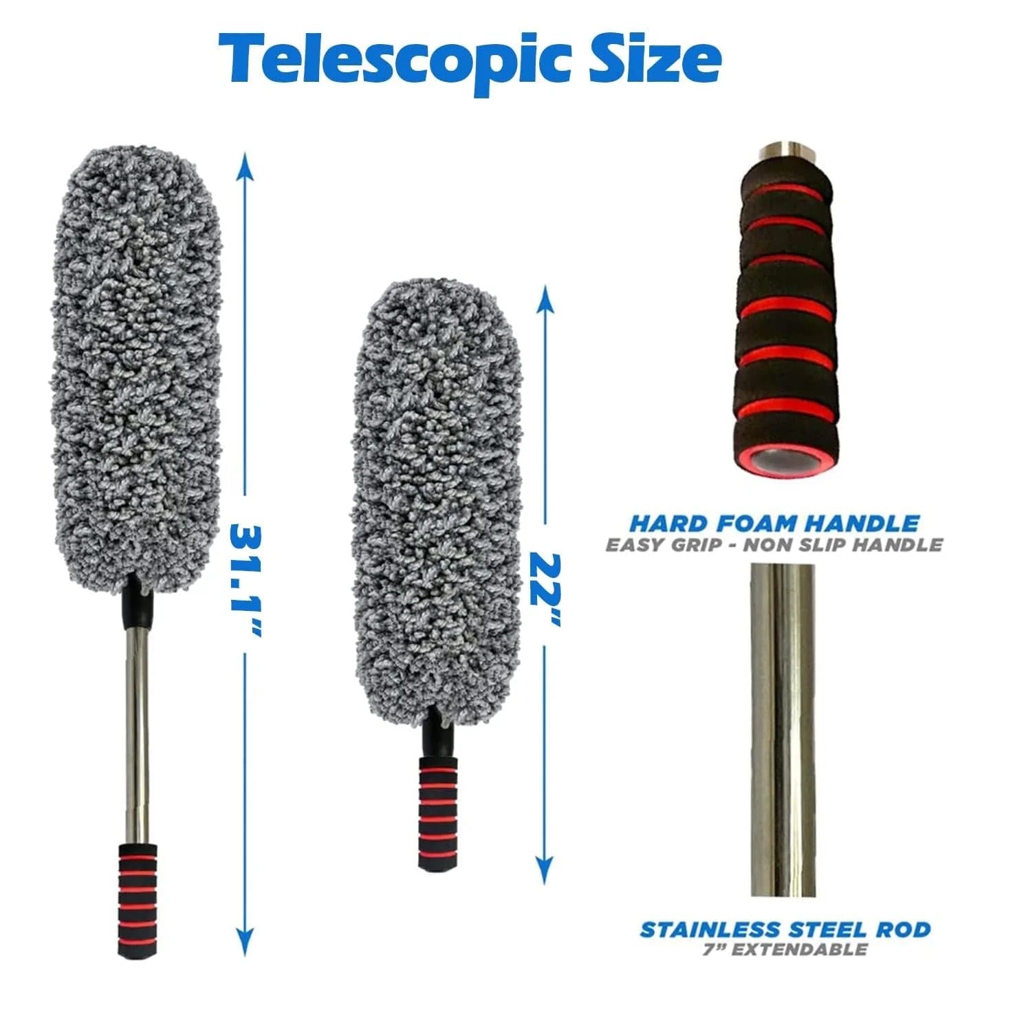 🚗✨ Car Duster Kit Microfiber Brush Scratch-Free Cleaning Tool 🧽 | Perfect for Interior & Exterior Car Care 🛞
