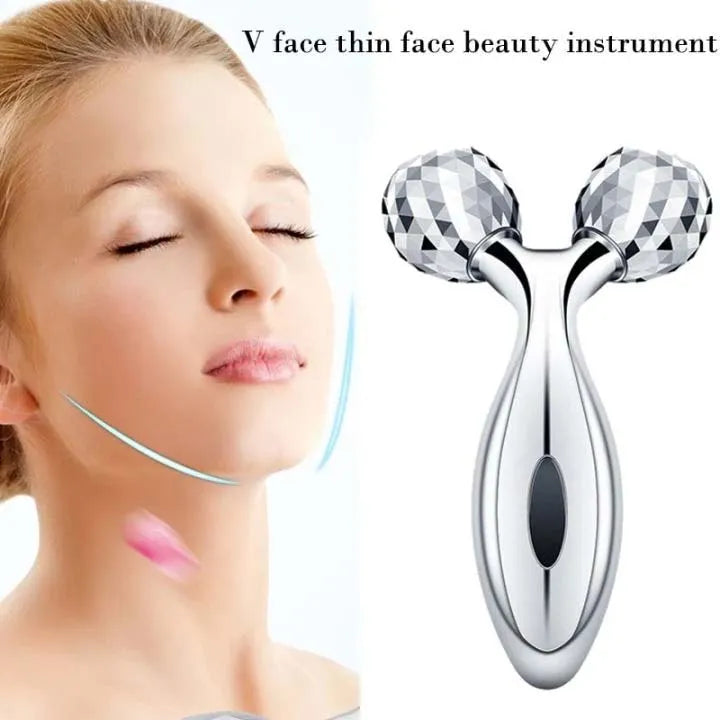 ✨💆 3D Face Massager Roller 🌸 360° Y-Shape Lifting Tool 💖 | Helps Firm Skin & Relax Face & Body ✨ | NM-091 | Random Color 🎨