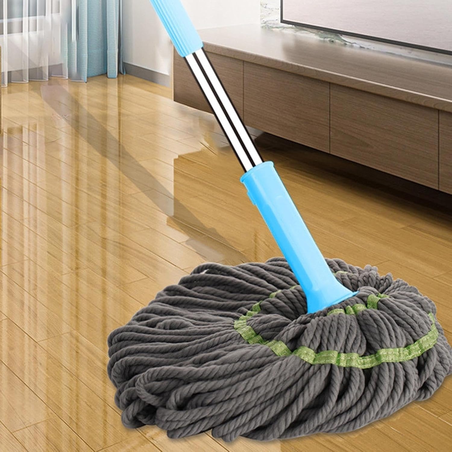 🧹✨ Extendable 90CM Twist Mop 💧 2-in-1 Rotatable Floor Cleaner 🔄 | 360° Self-Twisting Mop for Floors & Walls 🏠🔥