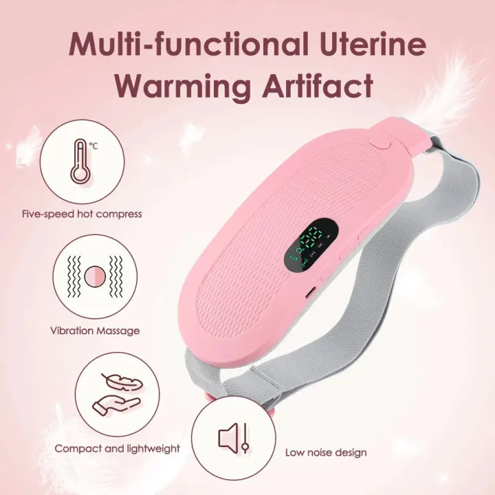 Cramp Relief Belt -Portable Menstrual Heating Pad, Heated Belly Belt For Menstrual Cramp Relief With 3 Heat Levels And 4 Modes, Electric Belt Massage For Women And Girls