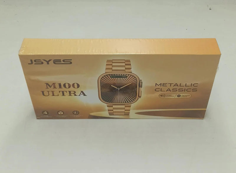 Stylish Gold Ultra Smart Watch with Silicone Strap