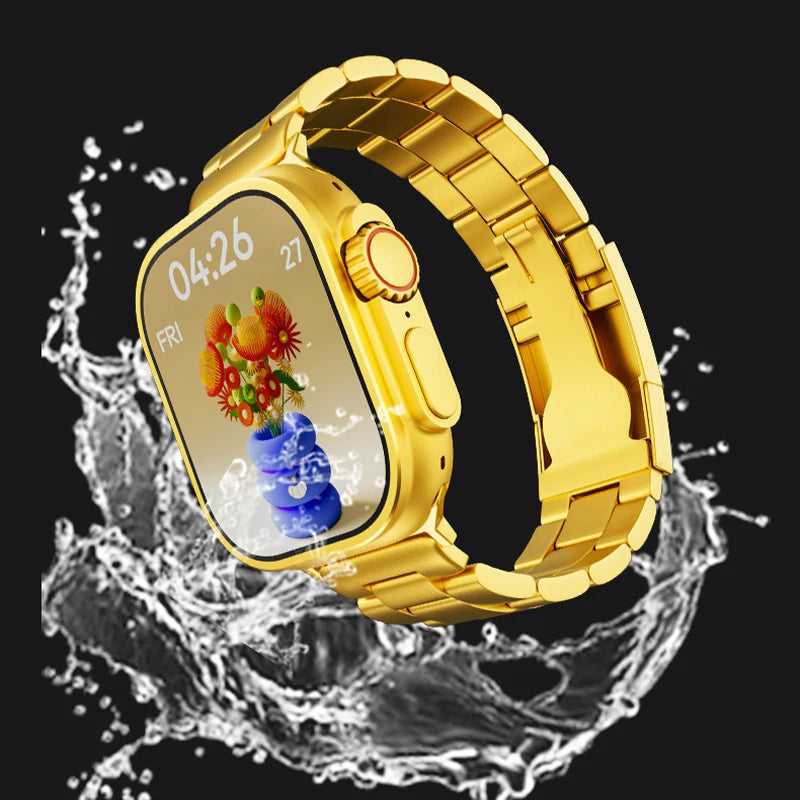 Gold Ultra Smart Watch with HD Touchscreen Display