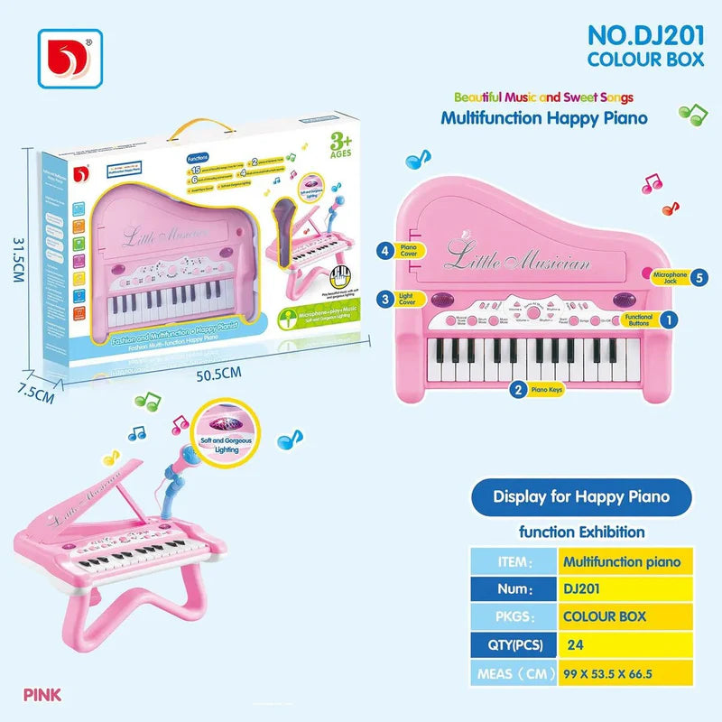 Interactive Kids Piano Toy with Colorful Keys, Music and Learning Features