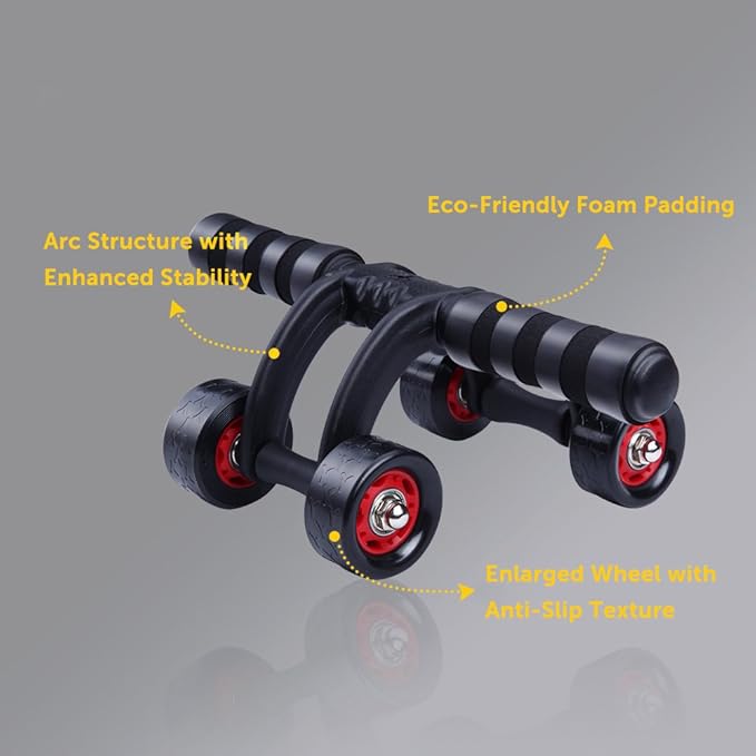 Portable Two-Wheel Ab Roller for Full Body Fitness Exercise