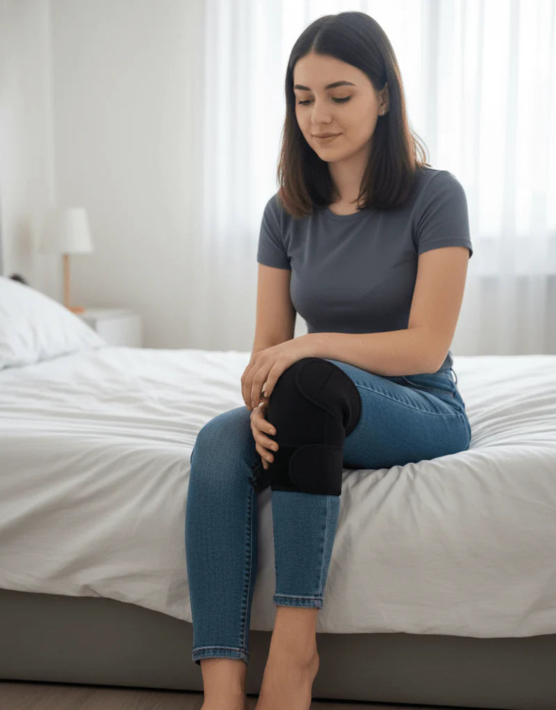 Lordex Self-Heating Knee Support Belt with adjustable compression for knee pain relief and joint support.