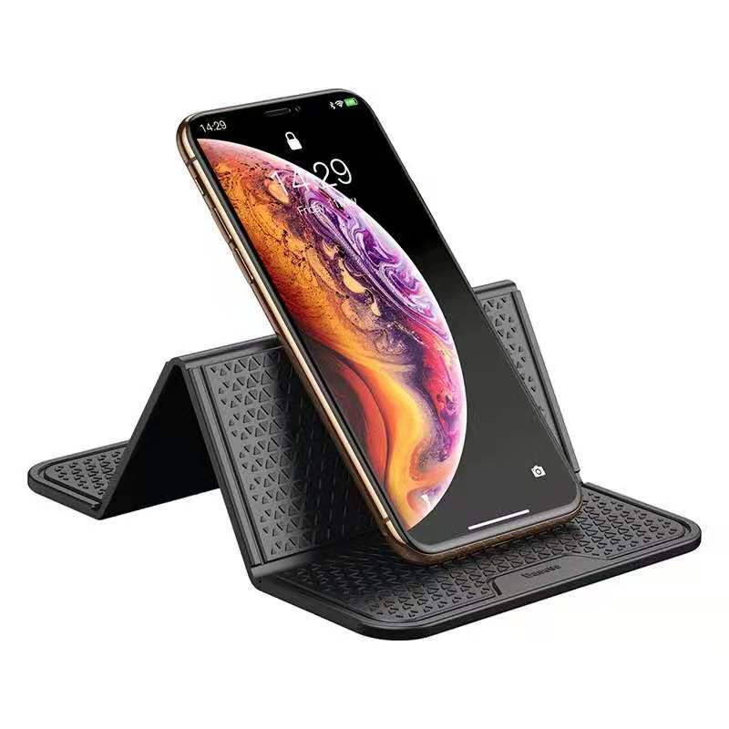 Multifunctional Foldable Silicone Car Phone Holder with Anti-Slip Dashboard Mat