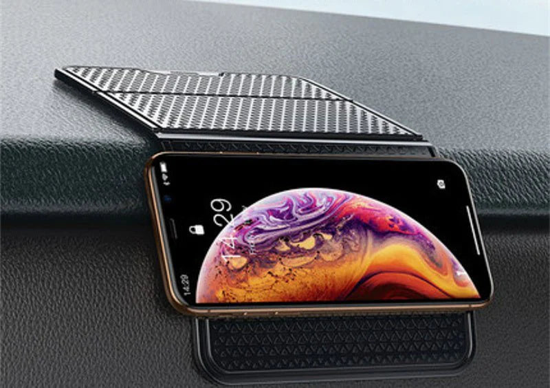 Premium Foldable Car Phone Mount with Anti-Slip Silicone Dashboard Pad