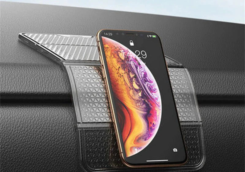 Multifunctional Foldable Silicone Car Phone Holder with Anti-Slip Dashboard Mat