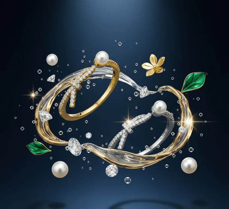 Adjustable pearl twist fashion ring with a stylish and elegant finish.
