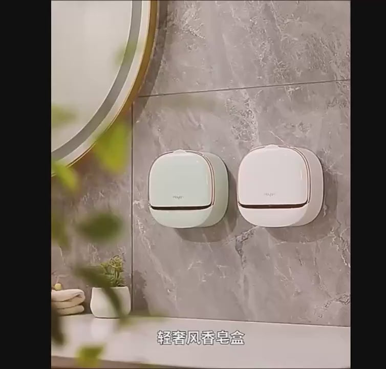 🚿🧼 Premium Wall Mounted Soap Box ✨Punch-Free Luxury Soap CaseEasy Cleaning & Water Drain Design 💧✨| Easy to Install – No Drilling Needed 🔧❌ | Random Colour 🌈