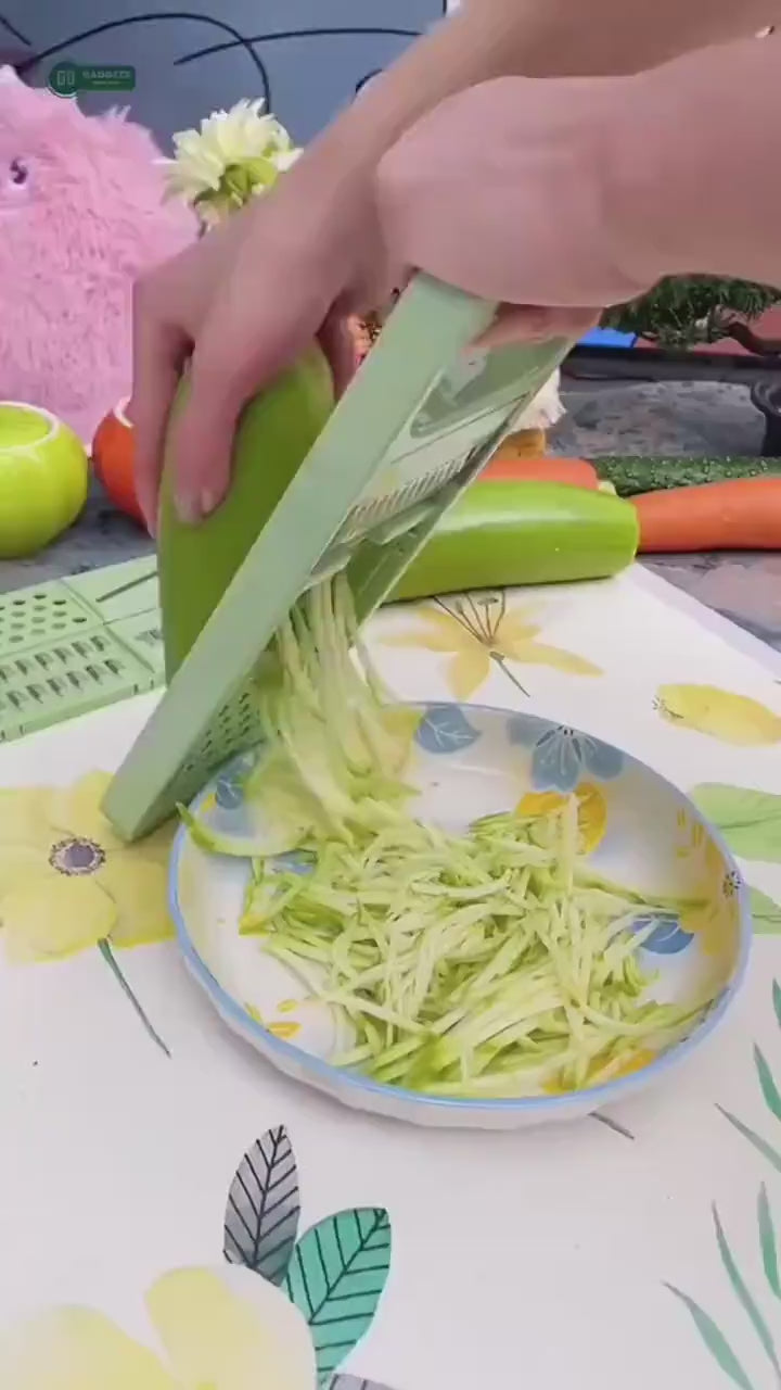 🥕🔪 5-in-1 Multi-Functional Vegetable Slicer & Grater – 🧑‍🍳 Adjustable Mandoline Cutter 🍅✨