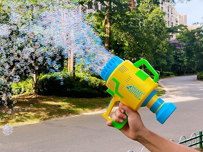 Rocket Bubble Machine for Kids Outdoor Play, Parties and Summer Fun