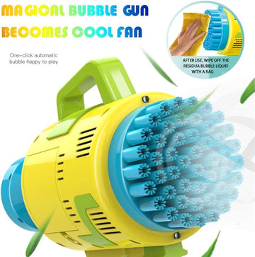 Rocket 48-Hole Electric Bubble Machine for Kids with Automatic Bubble Blaster
