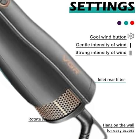 VGR Multi-Function 6-in-1 Hot Air Styler for all hair types with multiple styling attachments.